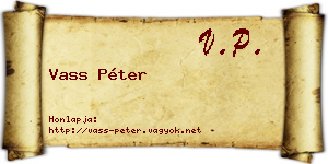 Vass Péter névjegykártya